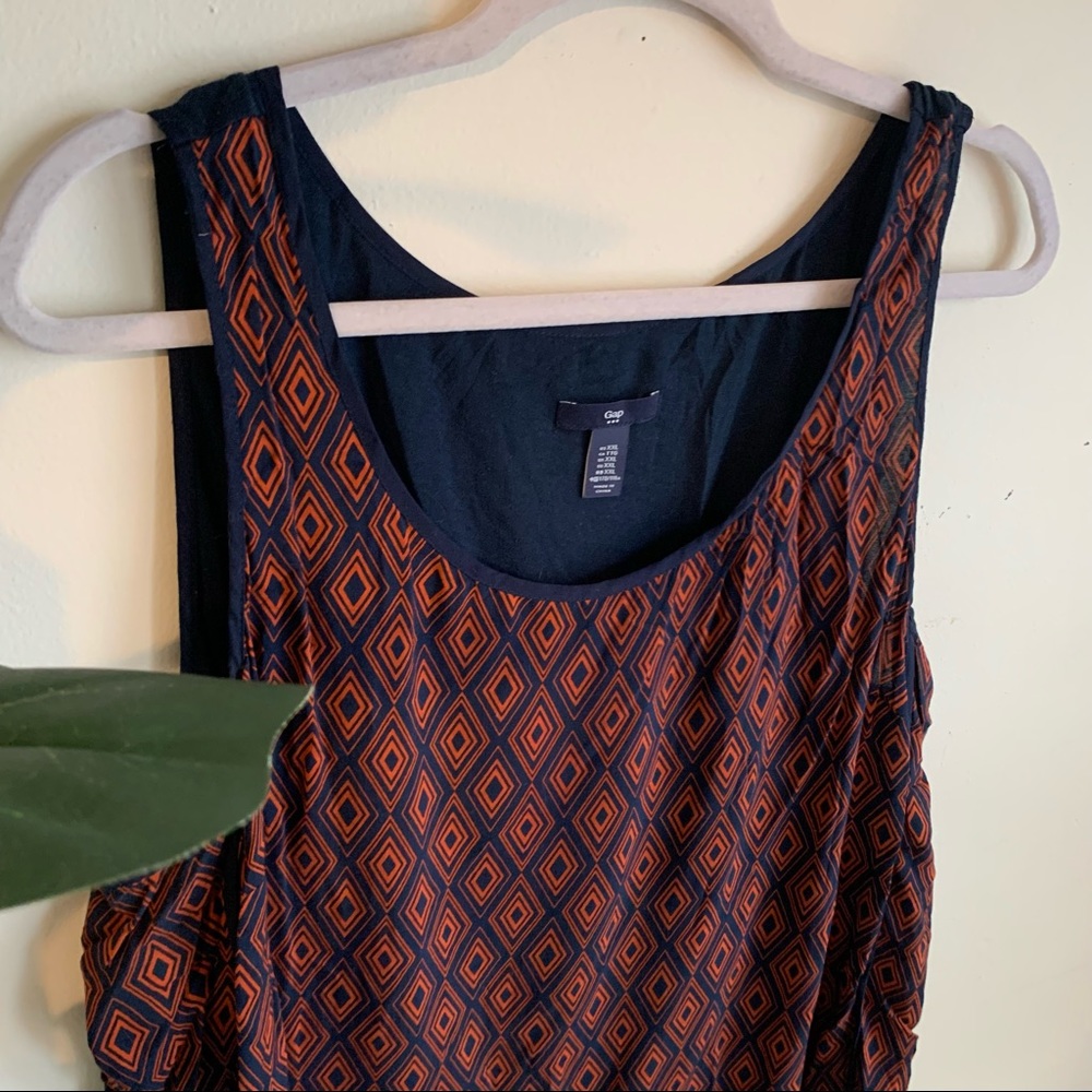 | GAP Factory | Blue and Orange Patterned Top